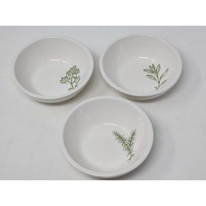 Harry & David Ceramic Dipping‎ Bowls 3-Piece Set Herb Pattern